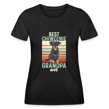 Chiweenie Chien - T-shirt sport Femme - noir - Devant - AI Model Female 172 light (172cm)