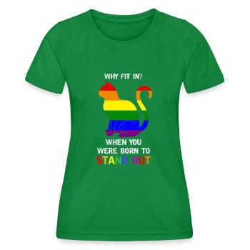 Drapeau arc-en-ciel LGBT Pride né pour se démarquer chat - T-shirt sport Femme - vert - Devant - AI Model Female 172 dark (172cm)