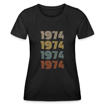 BORN IN 1974 Birthday Present for women and men - Women's Functional T-Shirt - black - Front - AI Model Female 172 light (172cm)