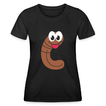 vers de terre - T-shirt sport Femme - noir - Devant - AI Model Female 172 light (172cm)