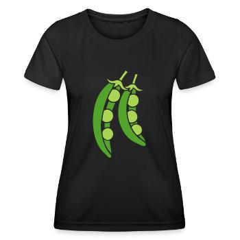 Erbse - Frauen Funktions-T-Shirt - Schwarz - Vorne - AI Model Female 172 light (172cm)