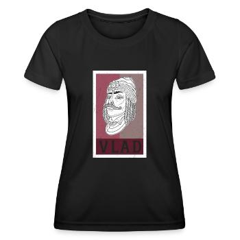 Vlad Tepes Dracula Vampir Rumänien Spruch - Frauen Funktions-T-Shirt - Schwarz - Vorne - AI Model Female 172 light (172cm)