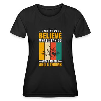 Bowling - T-shirt sport Femme - noir - Devant - AI Model Female 172 light (172cm)