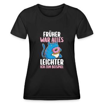 It used to be all lighter cat donut funny fun - Women's Functional T-Shirt - black - Front - AI Model Female 172 light (172cm)