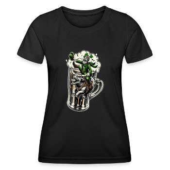 Chevaucher le lutin (lutin irlandais) - T-shirt sport Femme - noir - Devant - AI Model Female 172 light (172cm)