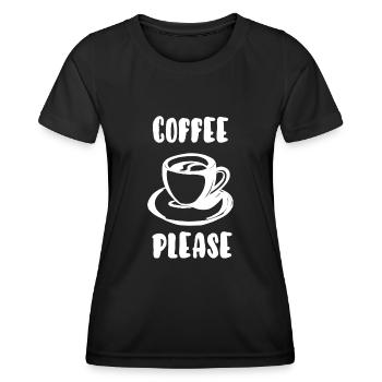 Kaffee bitte - Frauen Funktions-T-Shirt - Schwarz - Vorne - AI Model Female 172 light (172cm)