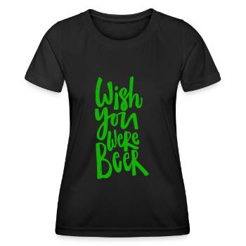 J’aimerais que tu sois de la bière - T-shirt sport Femme - noir - Devant - AI Model Female 172 light (172cm)
