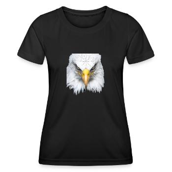 Adlerkopf - Frauen Funktions-T-Shirt - Schwarz - Vorne - AI Model Female 172 light (172cm)