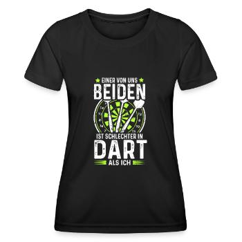 Dart Lustige Darts Sprüche Dartpfeil Dartsport - Frauen Funktions-T-Shirt - Schwarz - Vorne - AI Model Female 172 light (172cm)