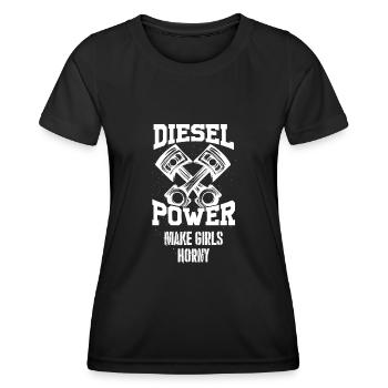 DIESEL POWER - Frauen Funktions-T-Shirt - Schwarz - Vorne - AI Model Female 172 light (172cm)