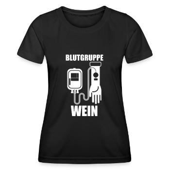 Blutgruppe Wein - Frauen Funktions-T-Shirt - Schwarz - Vorne - AI Model Female 172 light (172cm)