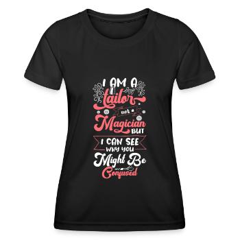 Tailor Thread Pants Bespoke Tailor - Women's Functional T-Shirt - black - Front - AI Model Female 172 light (172cm)