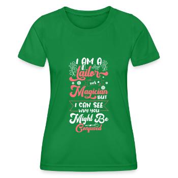 Tailor Thread Pants Bespoke Tailor - Women's Functional T-Shirt - kelly green - Front - AI Model Female 172 dark (172cm)