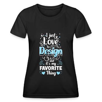 Illustrateur Dessinateur Dessin - T-shirt sport Femme - noir - Devant - AI Model Female 172 light (172cm)