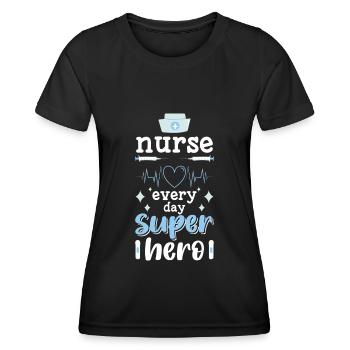 Alltag Superheld Lebensretter Arbeit - Frauen Funktions-T-Shirt - Schwarz - Vorne - AI Model Female 172 light (172cm)