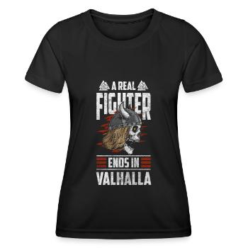 Odin Nordisch Donner Keltisch - Frauen Funktions-T-Shirt - Schwarz - Vorne - AI Model Female 172 light (172cm)