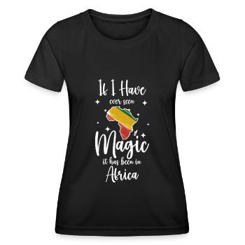 Safari Naturschutz Löwe Serengeti - Frauen Funktions-T-Shirt - Schwarz - Vorne - AI Model Female 172 light (172cm)