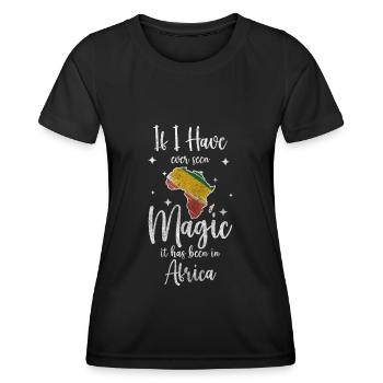 Afrique Continent Animaux - T-shirt sport Femme - noir - Devant - AI Model Female 172 light (172cm)