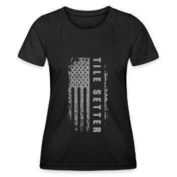 Bodenleger Hausbau - Frauen Funktions-T-Shirt - Schwarz - Vorne - AI Model Female 172 light (172cm)