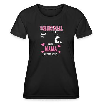 Volleyball Beste Mama Mutter Muttertag Geburtstag - Frauen Funktions-T-Shirt - Schwarz - Vorne - AI Model Female 172 light (172cm)