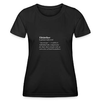 Électricien Idiome allemand drôle - T-shirt sport Femme - noir - Devant - AI Model Female 172 light (172cm)