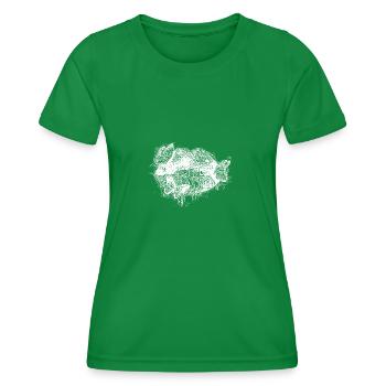 lèvres pleines avec des papillons - T-shirt sport Femme - vert - Devant - AI Model Female 172 dark (172cm)