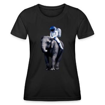 Astronaut on elephant adventure - Women's Functional T-Shirt - black - Front - AI Model Female 172 light (172cm)