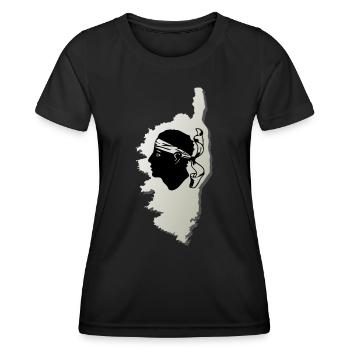 Corsica Map of the island of Corsica France - Women's Functional T-Shirt - black - Front - AI Model Female 172 light (172cm)