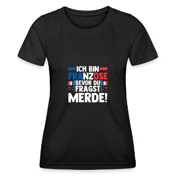 Franzose Französisch Frankreich - Frauen Funktions-T-Shirt - Schwarz - Vorne - AI Model Female 172 light (172cm)