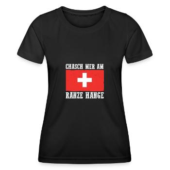 Suisse Papa Père Suisse - T-shirt sport Femme - noir - Devant - AI Model Female 172 light (172cm)