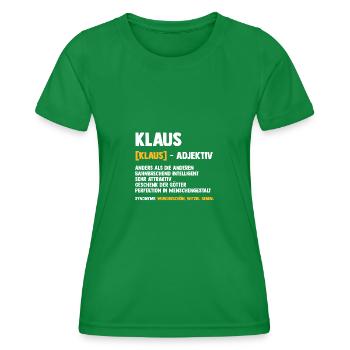 Klaus - T-shirt sport Femme - vert - Devant - AI Model Female 172 dark (172cm)