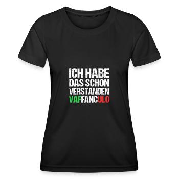 Italien Italiener Vaffanculo - Frauen Funktions-T-Shirt - Schwarz - Vorne - AI Model Female 172 light (172cm)