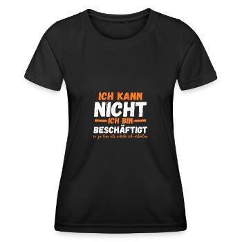Je ne peux pas travailler, je suis occupé - T-shirt sport Femme - noir - Devant - AI Model Female 172 light (172cm)