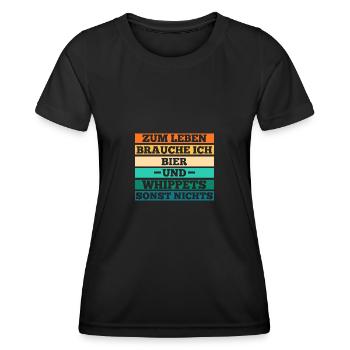 Hund Bier Whippet - Frauen Funktions-T-Shirt - Schwarz - Vorne - AI Model Female 172 light (172cm)