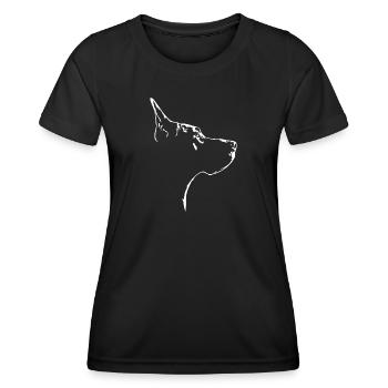 Great Dane Dog Dogs Wilsigns - Women's Functional T-Shirt - black - Front - AI Model Female 172 light (172cm)