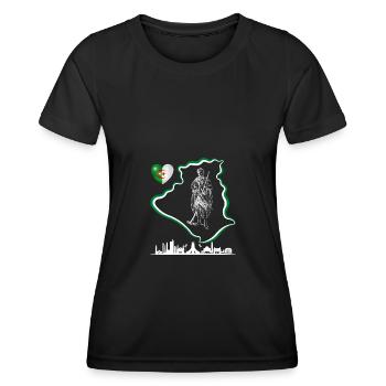 ALGERIEN - Frauen Funktions-T-Shirt - Schwarz - Vorne - AI Model Female 172 light (172cm)