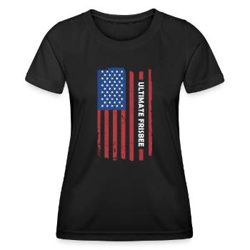 Sport Us Flag Ultimate Frisbee - T-shirt sport Femme - noir - Devant - AI Model Female 172 light (172cm)