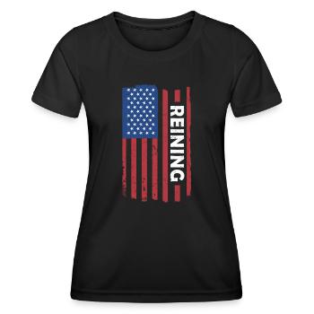 Reiner Us Drapeau Reining - T-shirt sport Femme - noir - Devant - AI Model Female 172 light (172cm)