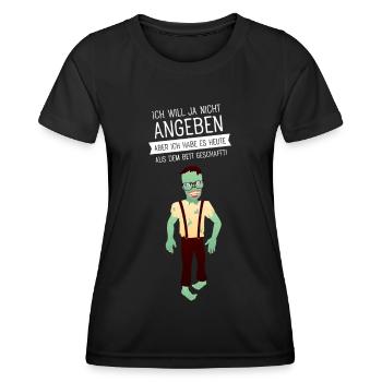 Ich Will Ja Nicht Angeben Zombie Morgenmuffel - Frauen Funktions-T-Shirt - Schwarz - Vorne - AI Model Female 172 light (172cm)