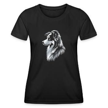 Hütehund silber - Frauen Funktions-T-Shirt - Schwarz - Vorne - AI Model Female 172 light (172cm)
