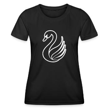 Schwan Schwäne - Frauen Funktions-T-Shirt - Schwarz - Vorne - AI Model Female 172 light (172cm)