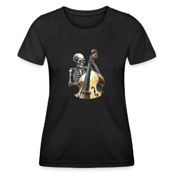 Skeleton plays double bass - Women's Functional T-Shirt - black - Front - AI Model Female 172 light (172cm)
