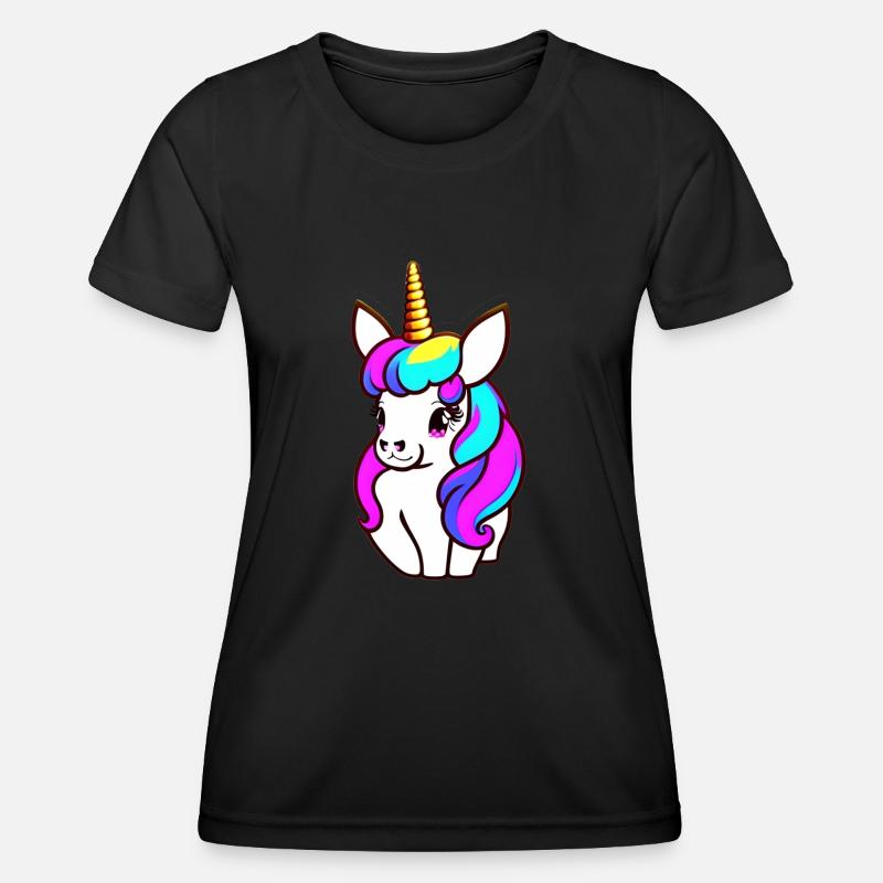 Multicolored cute unicorn - Women's Functional T-Shirt - black
