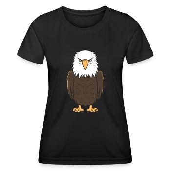 Citation humour Oiseau aigle - T-shirt sport Femme - noir - Devant - AI Model Female 172 light (172cm)
