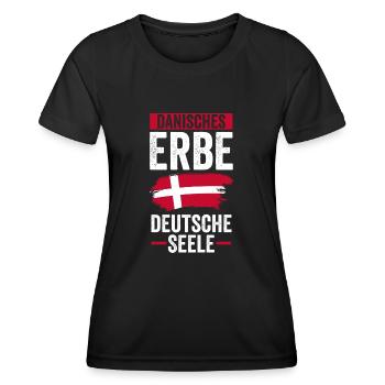 Danois Danemark - T-shirt sport Femme - noir - Devant - AI Model Female 172 light (172cm)