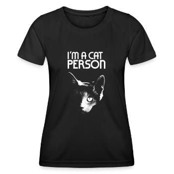 I'm a cat person - Women's Functional T-Shirt - black - Front - AI Model Female 172 light (172cm)