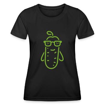 Cornichon - T-shirt sport Femme - noir - Devant - AI Model Female 172 light (172cm)