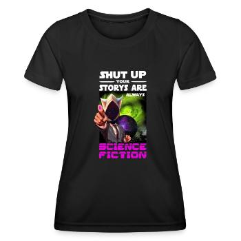 Dicton de science-fiction - T-shirt sport Femme - noir - Devant - AI Model Female 172 light (172cm)