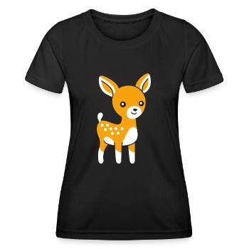 roe deer - Women's Functional T-Shirt - black - Front - AI Model Female 172 light (172cm)