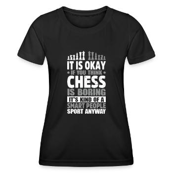 Chess gift idea for chess players Checkmate - Women's Functional T-Shirt - black - Front - AI Model Female 172 light (172cm)